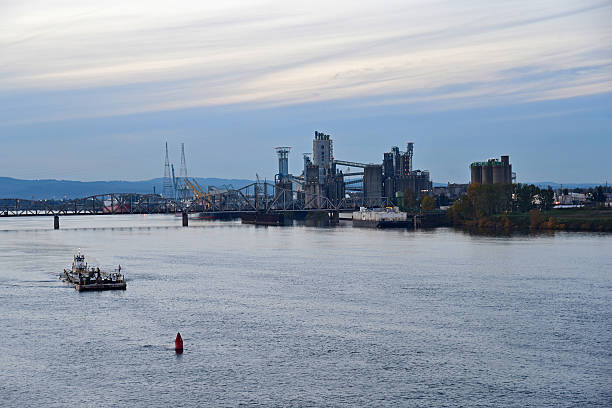 Porto de Vancouver, Washington, EUA - foto de acervo