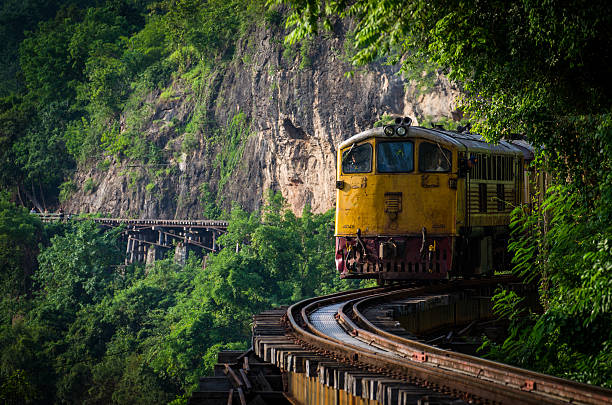 Thailand Railway Special trains Krasae Bridge Caverns iron county wisconsin stock pictures, royalty-free photos & images