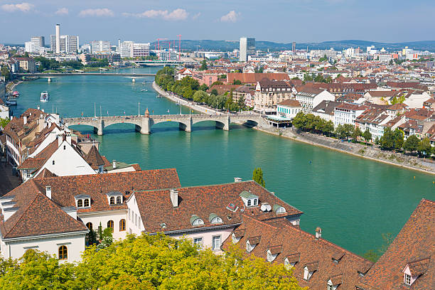 Basel in a summer morning Cityscape of Basel in a summer morning basel switzerland photos stock pictures, royalty-free photos & images