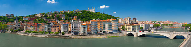 panorama de lyon - rhone bridge - fotografias e filmes do acervo