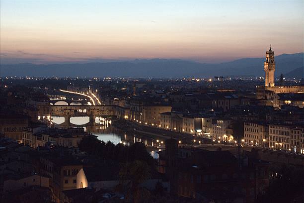 istock Florence cityscape at dusk, Tuscany, Italy 619768034
