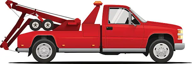 Vector illustration of Vector Illustration of the Tow Truck