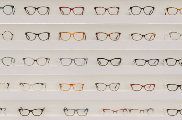 istock shelf with glasses in the shop,soft focus 619770774