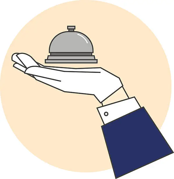 Vector illustration of Service bell hotel. Help for you
