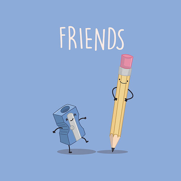 Best friends forever Best friends forever: pencil and sharpener, complicated friendship forever friends stock illustrations