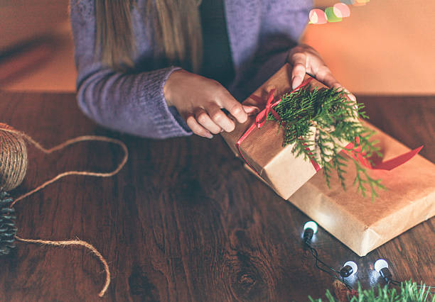 istock Finishing up Christmas gifts 619773548