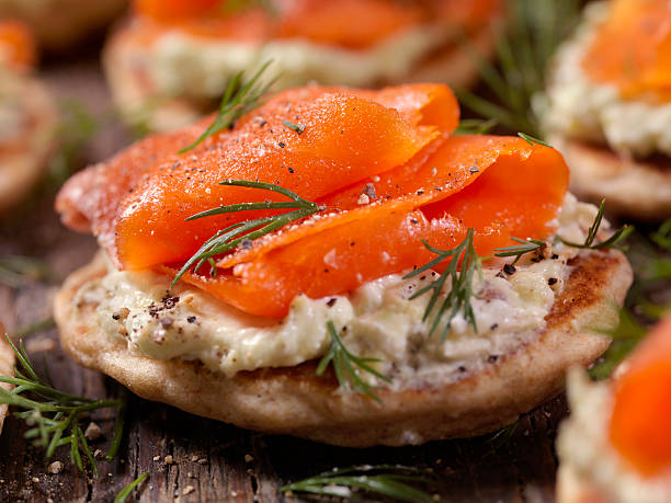 Smoked Salmon Bilini with Avocado Cream Cheese