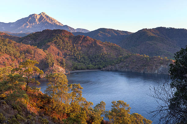istock Turkish landscape with Olympos mountain, beach  green forest 619961962