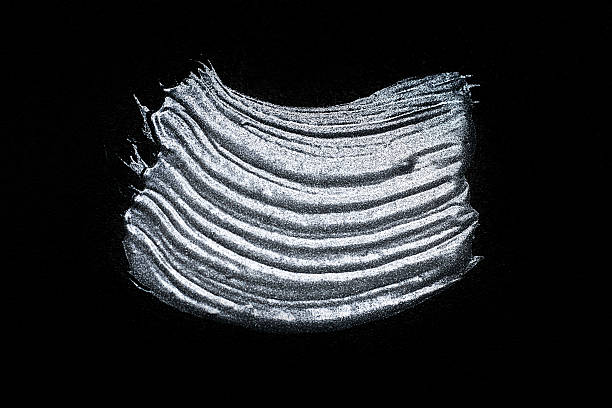 istock Silver textured painting on black background. Texture of black Silver. 619962148
