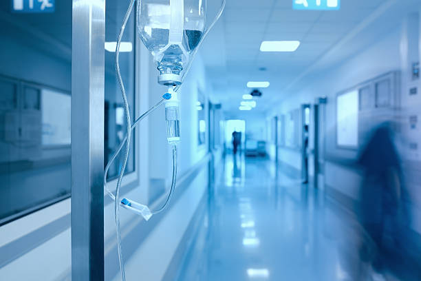 istock IV Drip in hospital corridor 619963830