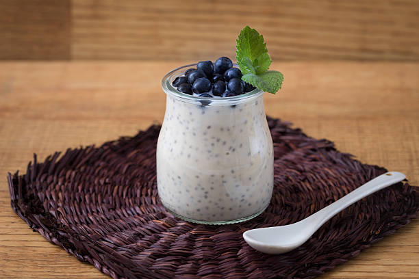 istock Healthy breakfast or morning snack with chia seeds vanilla puddi 619965020