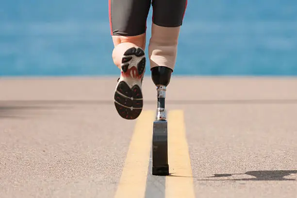 Photo of Low Angle Of Prosthetic Leg Running
