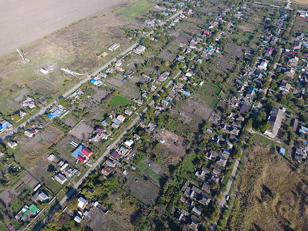 istock Top view of the village 619971114