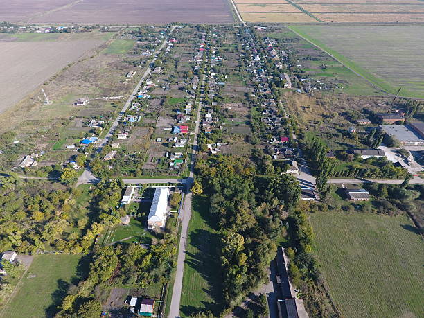 istock Top view of the village 619971234