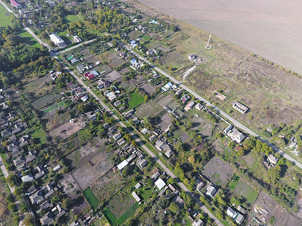 istock Top view of the village 619971318