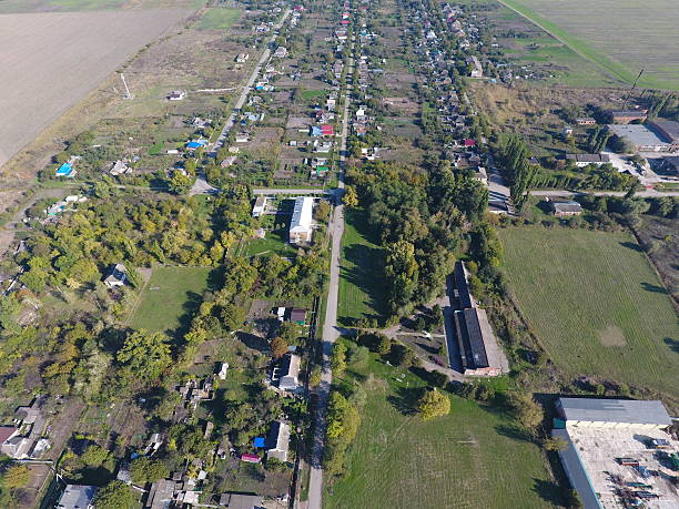 istock Top view of the village 619971380