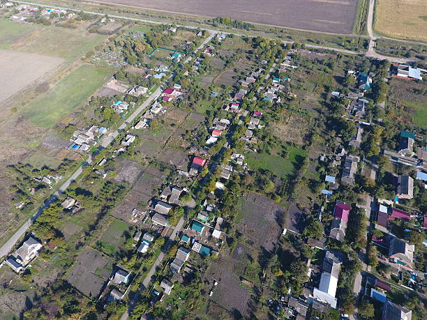 istock Top view of the village 619971640