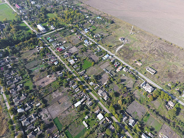 istock Top view of the village 619971832