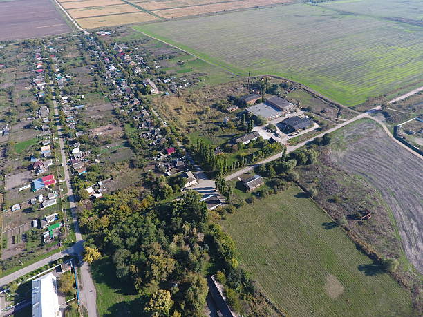 istock Top view of the village 619972076
