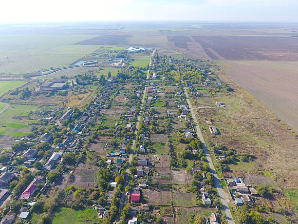 istock Top view of the village 619972150