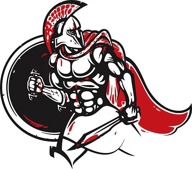 Vector illustration of Spartan warrior
