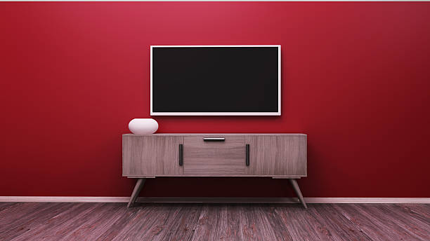 rendu 3d de l’écran tv - man made structure high definition television domestic room living room photos et images de collection