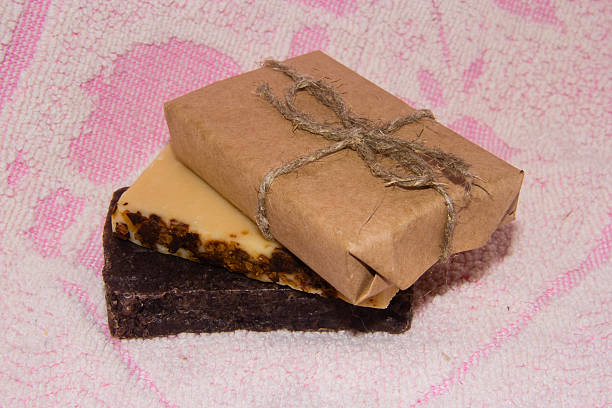 istock pieces of natural soap on a towel 619983572