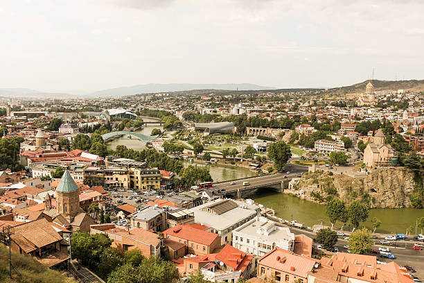 istock Beautiful panoramic view of Tbilisi 619986408