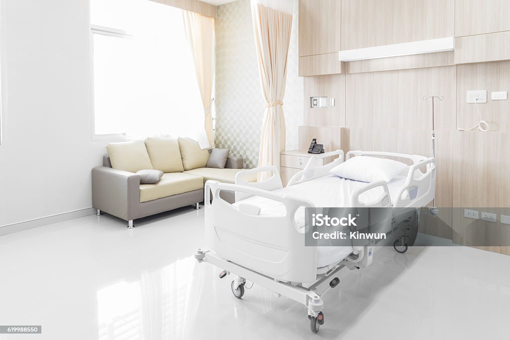 Hospital room with beds and comfortable medical equipped Hospital room with beds and comfortable medical equipped in a modern hospital Hospital Stock Photo