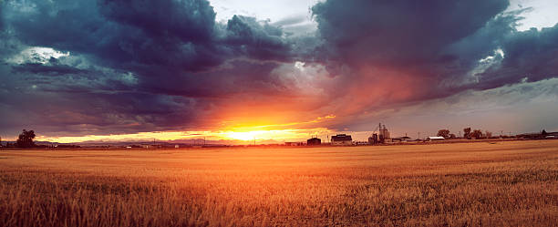 Sunset over Bozeman Montana stock photo