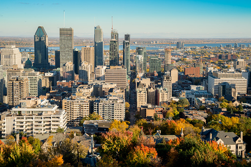 Montreal in de herfst op een zonnige dag