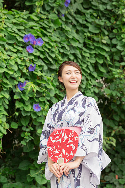 istock Woman wearing a kimono 619998504