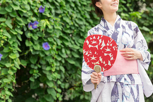 istock Woman wearing a kimono 619998552