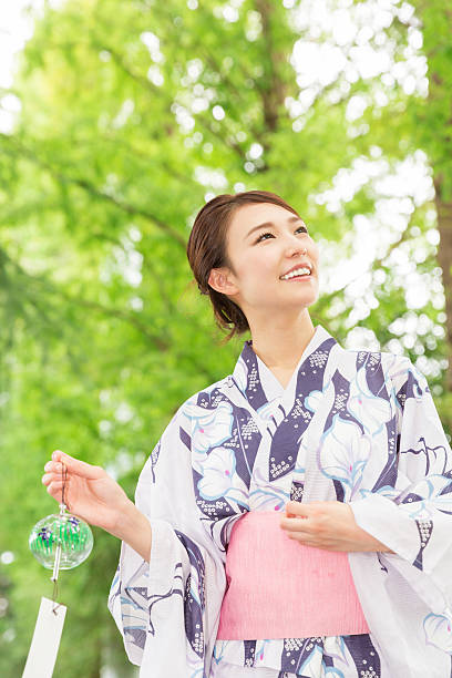 istock Woman wearing a kimono 619999568