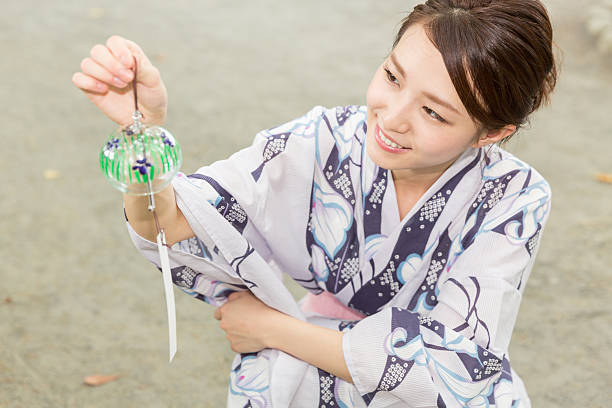 istock Woman wearing a kimono 619999672