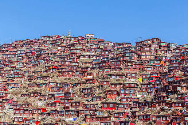 istock Top view monastery at Larung gar 620003740