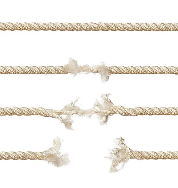 Set of ropes isolated on white background