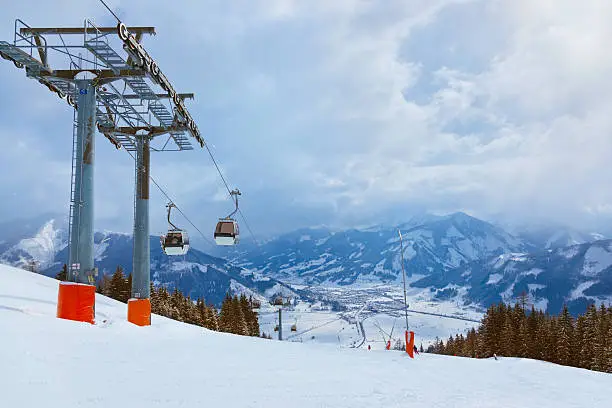 Mountains ski resort Zell am See Austria - nature and sport background