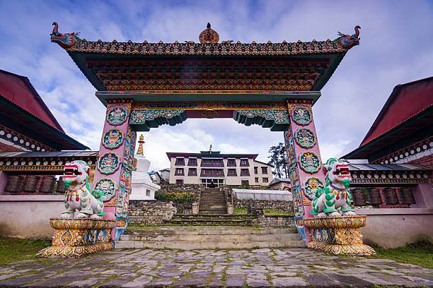 istock The front gate of the monastery Tengboche. 620005532