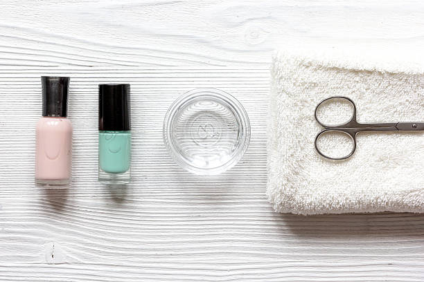 istock French manicure - preparing tools on wooden backround top view 620005970