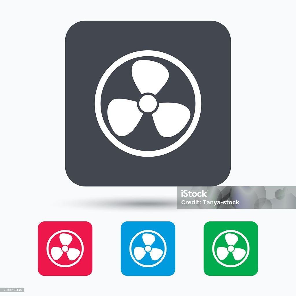 Lüftungssymbol Luftventilator Oder Lüfterschild Stock Vektor Art und ...