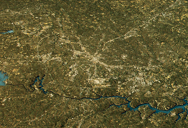 istock Charlotte 3D Landscape View West-East Natural Color 620366684