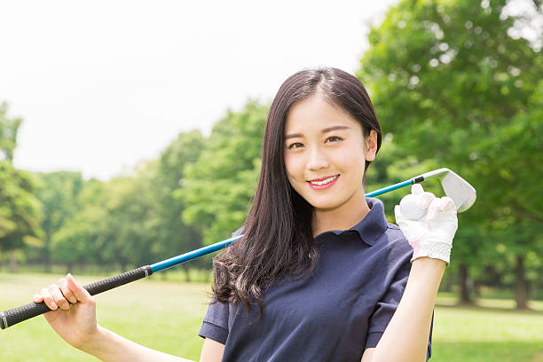 Golf training for children, Children practice swing.