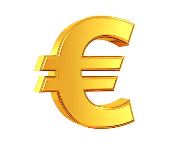 ゴールドのユーロ通貨記号 - euro symbol european union currency symbol horizontal ストックフォトと画像