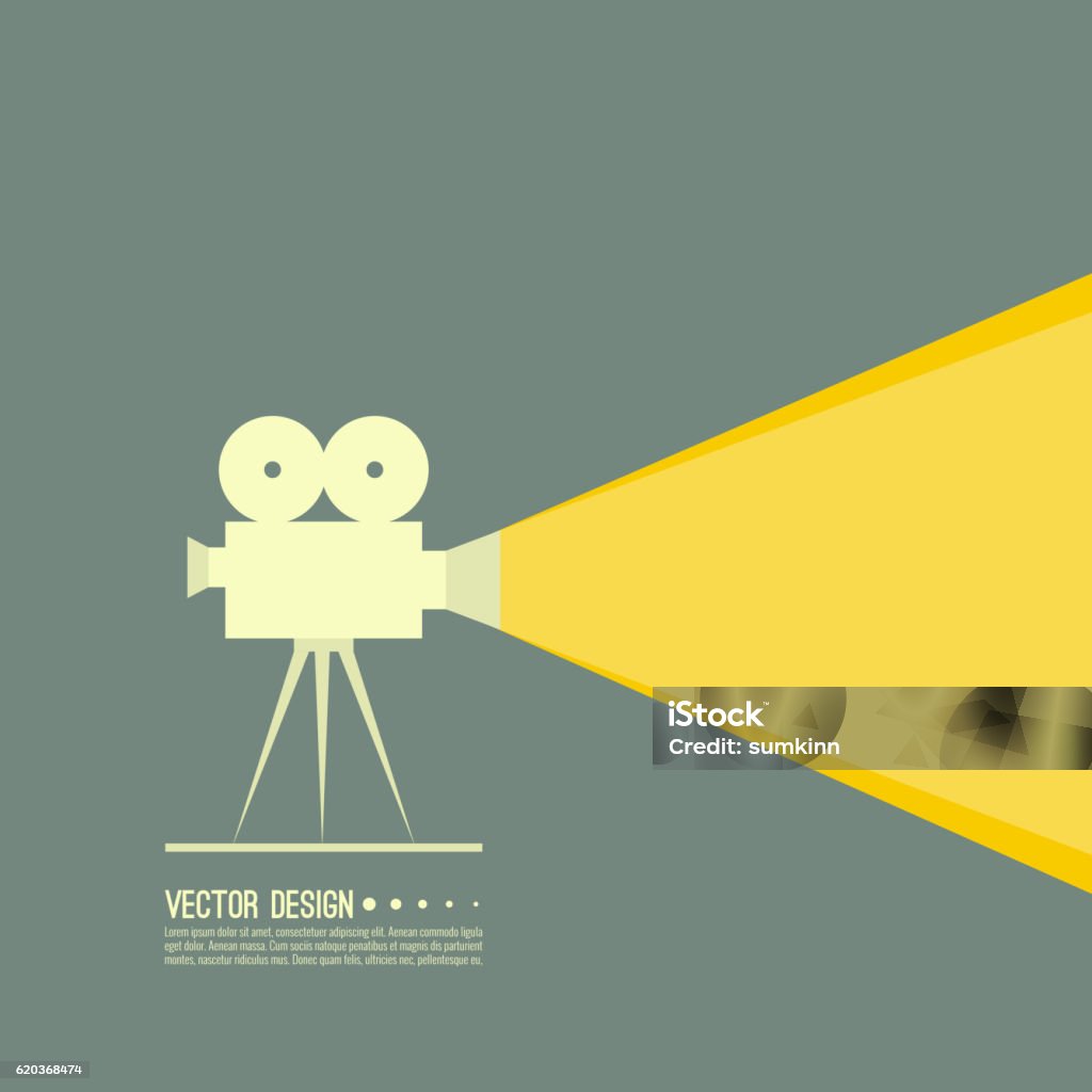 Proyector de película de ilustración de vectores. - arte vectorial de Industria cinematográfica libre de derechos