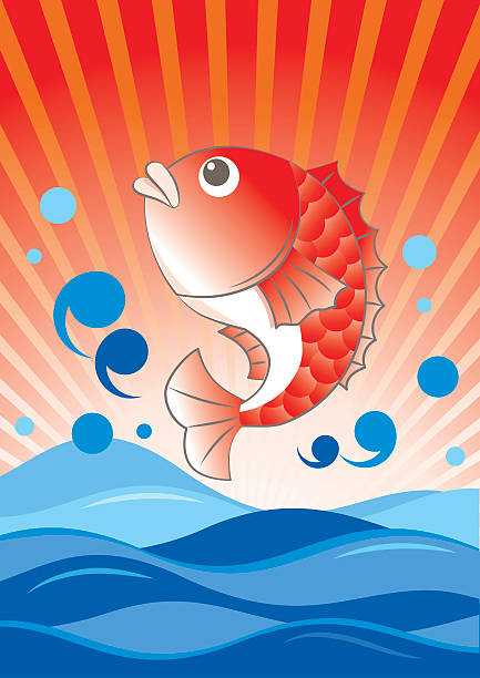 illustrations, cliparts, dessins animés et icônes de gros vivaneau rouge de capture - fish catch of fish seafood red snapper