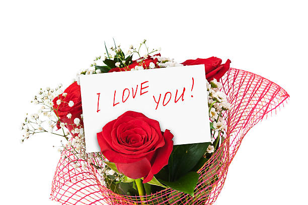istock Roses bouquet and greeting card 620371376