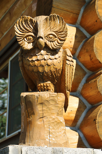 owl, wood, handmade, chainsaw