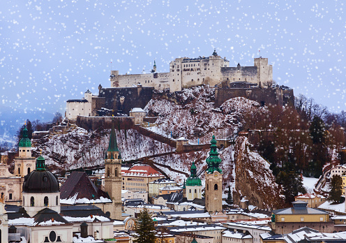 Salzburg Austria at winter - architecture background