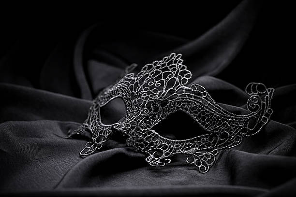 istock Black crochet carnival mask 620380682
